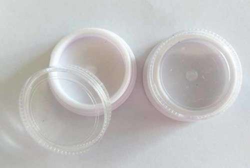 White Plastic Container With  Clear Screw-On Lid, Diameter 40mm, 1pc