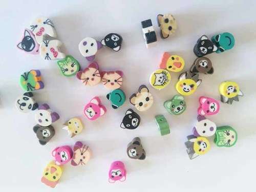 Other beads, Animal Design Beads, Clay, Mixed Designs, 4pc