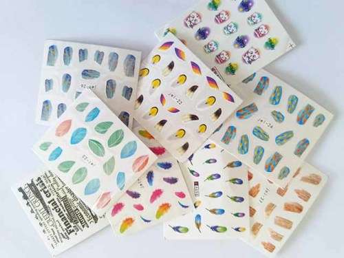 Nail Art Stickers, Random Design, Water Decall Stickers, 3pc