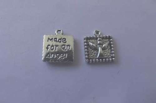 Charms, Angel, Made For An Angel, Metal, Nickel, 15mm x 13mm, 3pc
