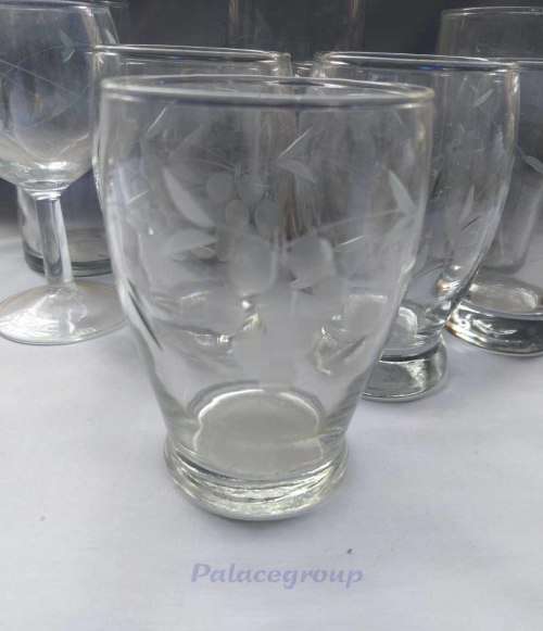 1 Set / 11pc Vintage Etched Grape Pattern Glasses, Good Condition, See Photo`s