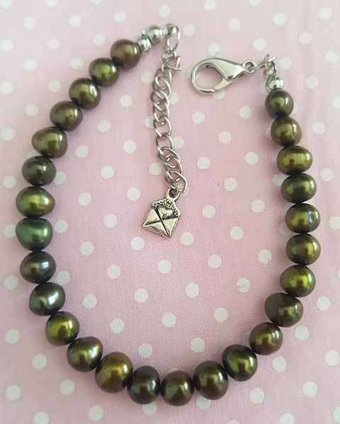 Perrine Bracelets, Brown Freshwater Pearls, Nickel Findings, Lobster Clasp, 19cm + 5cm Ext