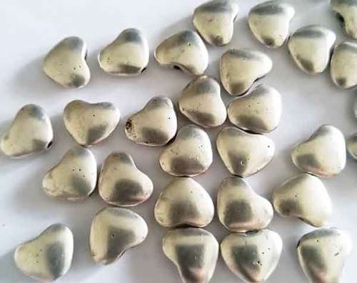 Metal Beads, Heart, Metal, Nickel, 8mm x 10mm, 10pc