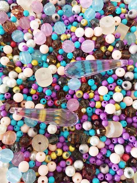 Acrylic Beads, Mixed Shapes - Sizes - Colours, ±100pc, 10gr
