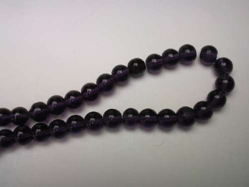 Glass Beads, Plain, Round, Black, 8mm, ±30pc