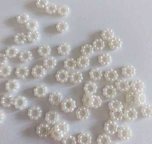 Findings, Spacers, Beige, Acrylic, 6mm, ±30pc
