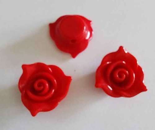 Flower, Acrylic Rose, Red, 21mm, 2pc