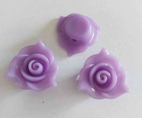 Flower, Acrylic Rose, Purple, 21mm, 2pc