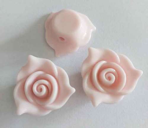 Flower, Acrylic Rose, Pink, 21mm, 2pc