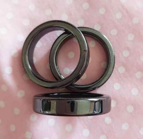 Simone Ring, Hematite (Black) Ring, 4.5mm Wide, 16.1mm Inside Diameter, Size - 5, 1pc