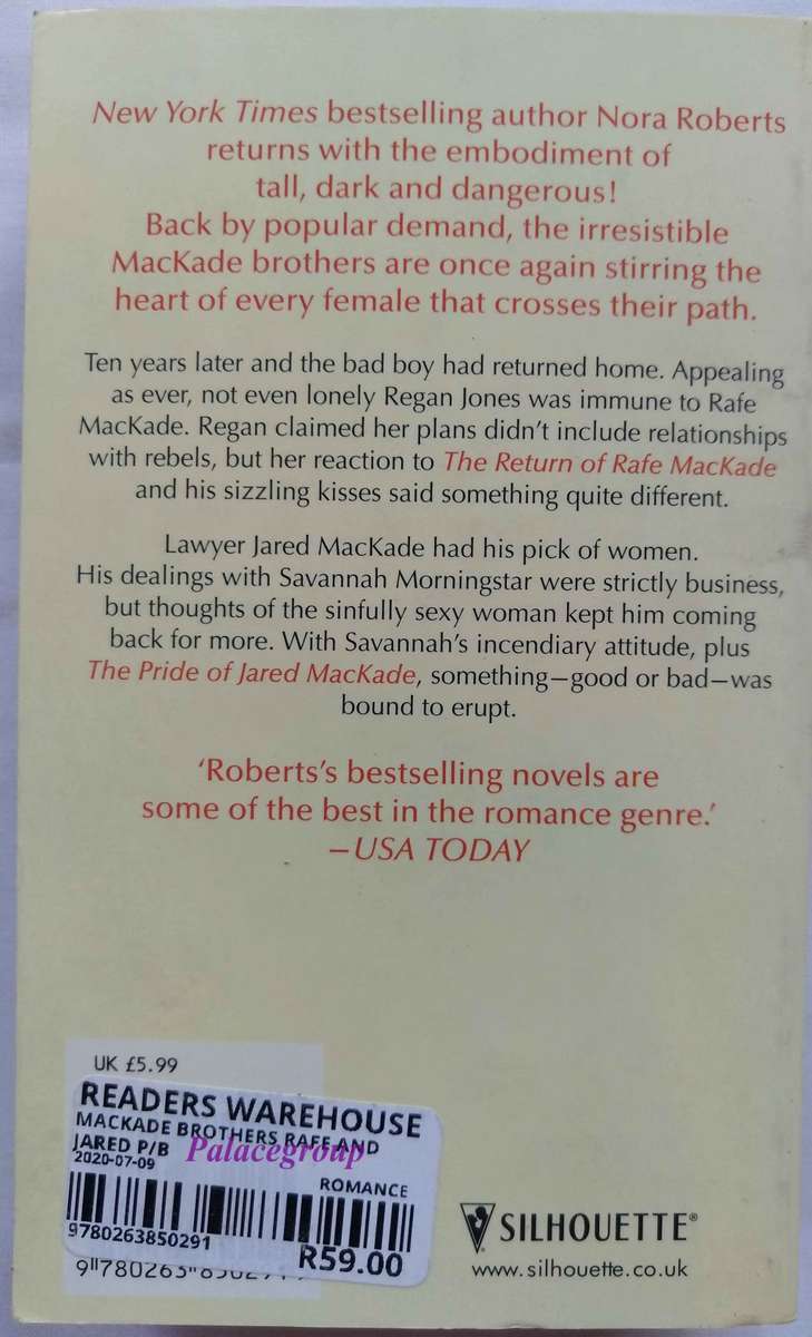 3 x Book Pack By Nora Roberts, New York Best Selling Author, A5, Paperback