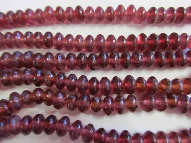 Glass Beads Indian Rondelle Vivid Burgundy ±12mm x ±7mm, 20pc