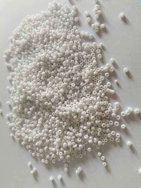 Glass Beads, Seedbeads, White, 11/0, 13gr