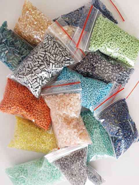 Glass Beads, Seedbeads, Mixed Colours And Sizes,, 5 x Packets In One, ±140gm