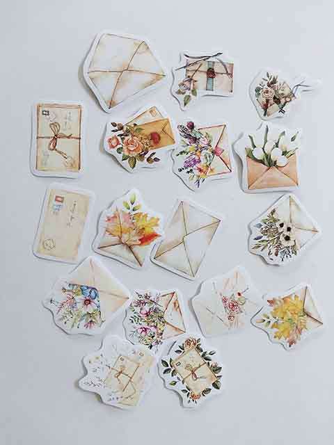 Scrapbooking and Card Making, Stickers, Letter Theme, 5pc / 1 Set, ±35mm