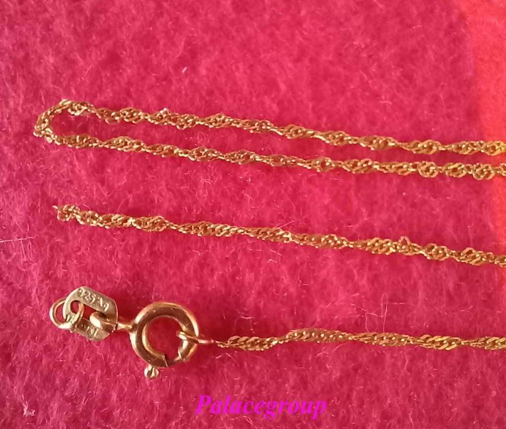 Necklace, 9CT Gold Singapore Type Chain, (Chain Broken At The Clasp) ±48cm