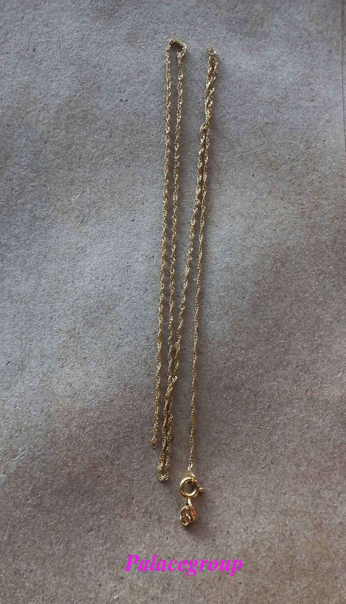 Necklace, 9CT Gold Singapore Type Chain, (Chain Broken At The Clasp) ±48cm