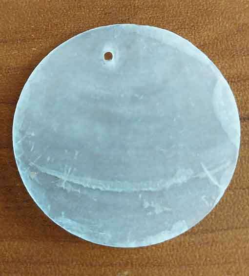 Pendant, Shell, Disc, Off White, 35mm, 1pc