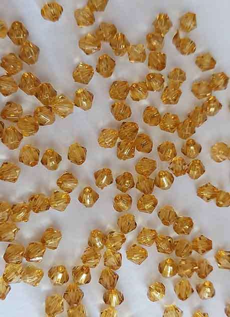 Acrylic Beads, Bicone, Brown, 4mm, ±100pc, 2.1gr