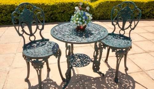 Cast Aluminium 2 Seater Rose Patio Set