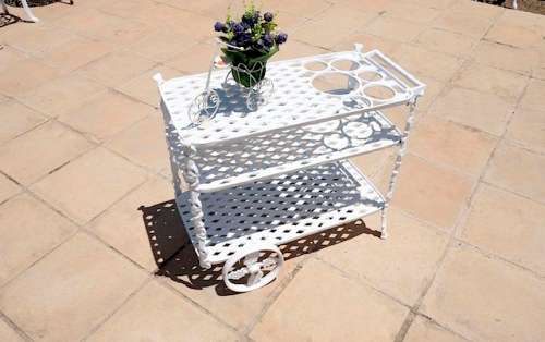 Cast Aluminium King Grape Tea Server Trolley Table