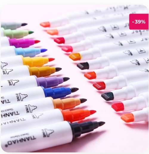 TIANHAO Set of 60 Colours Art Markers for Children and Adults (Artist Grade,Dual Tip,Alcohol Based)