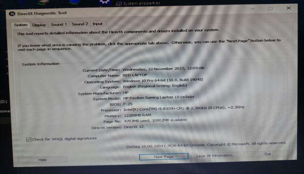 GAMING SPEC!*HP PAVILION 15 GAMING*i5-8300H*12GB*256GB SSD*1TB HDD*GTX1050*