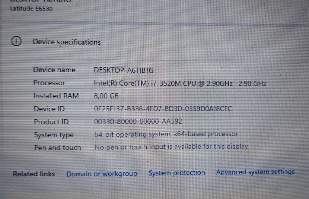 DELL LATITUDE E6530 (i7-3520M)
