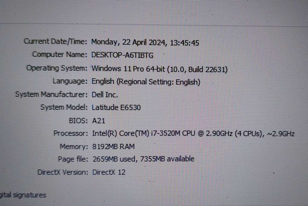 DELL LATITUDE E6530 (i7-3520M)