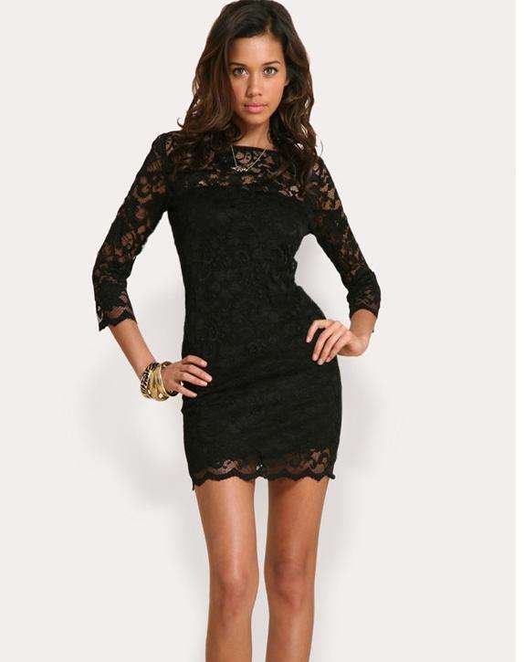 Women's Cotton Cute High Street Sheath Sexy Lace Dress