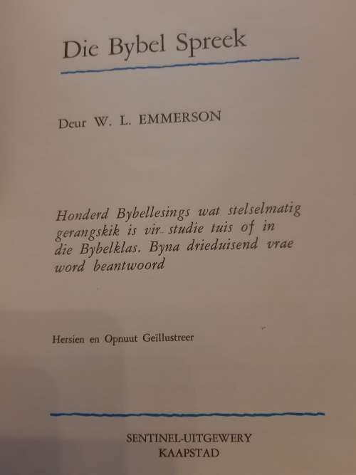 Die Bybel Spreek deur WL Emmerson