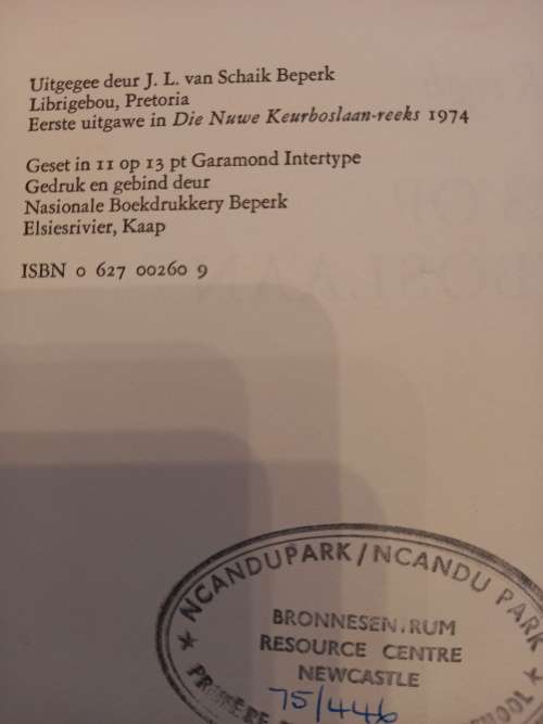 Krisis op Keurboslaan Nr 10 deur Theunis Krogh (1ste uitgawe 1974)