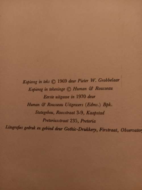 Die Twee Kapteins en ander Afrikaanse Verhale deur Pieter W Grobbelaar (1970)