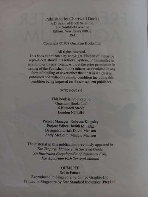 Fresh Water Aquarium FISH -A pocket Companion