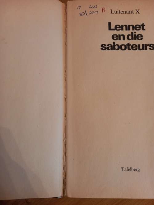 Lennet en die Saboteurs deur Luitenant X (1ste uitgawe 1980)