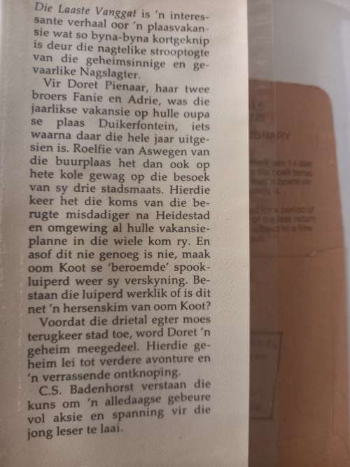Die laaste vanggat - C S Badenhorst 1984