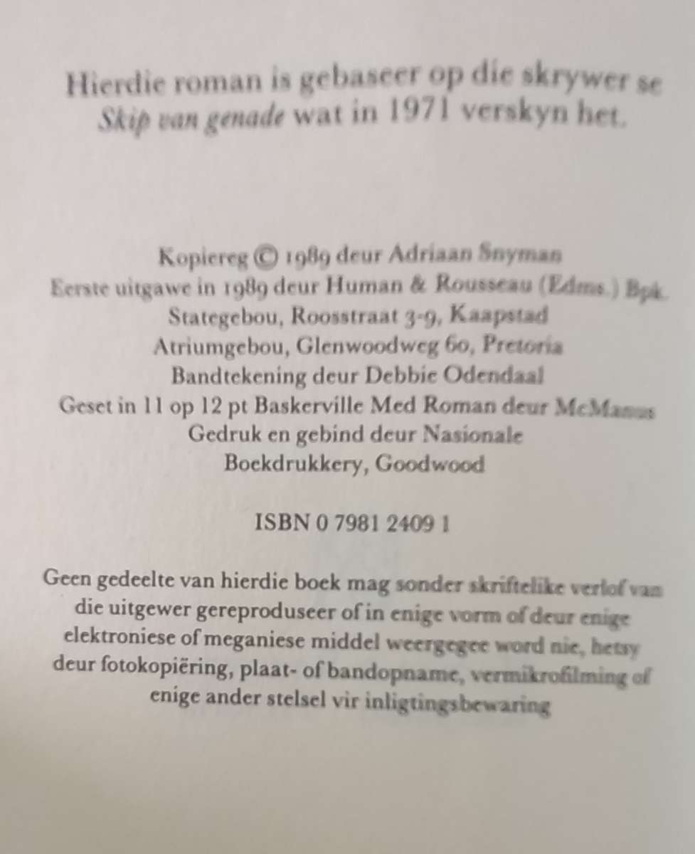 Die ark-bouer - Adriaan Snyman (1989)