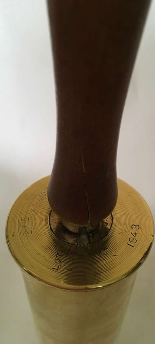 Trench Art  copper bell with wooden handle