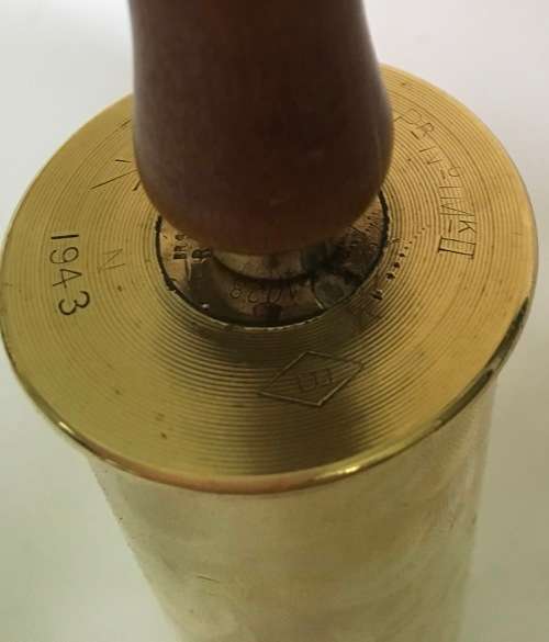 Trench Art  copper bell with wooden handle