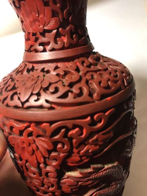 Cinnabar vase