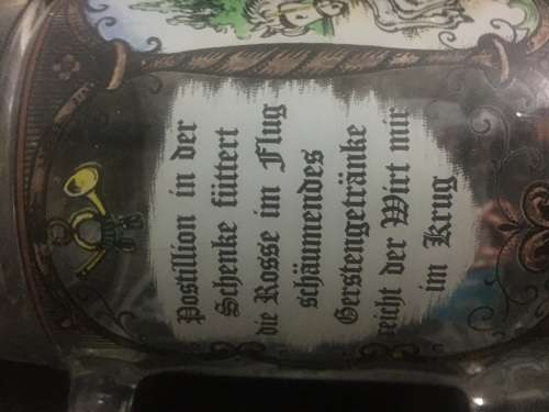 German beer tankard with pewter lid