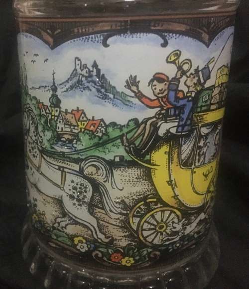 German beer tankard with pewter lid