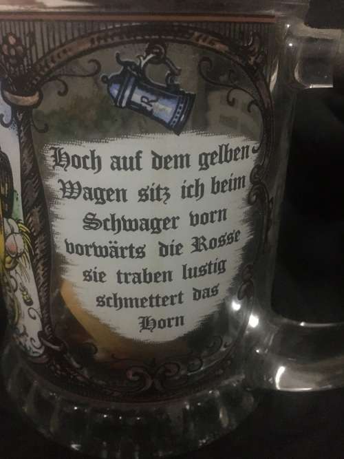 German beer tankard with pewter lid