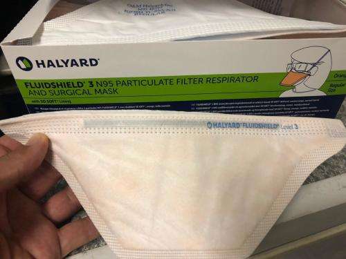 Halyard FLUIDSHIELD N95 Particulate Filter Respirator and Surgical Mask