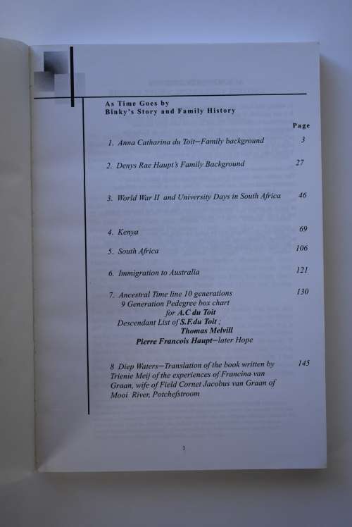 A.C. Haupt: As Times Goes by. Claremont, 2002.