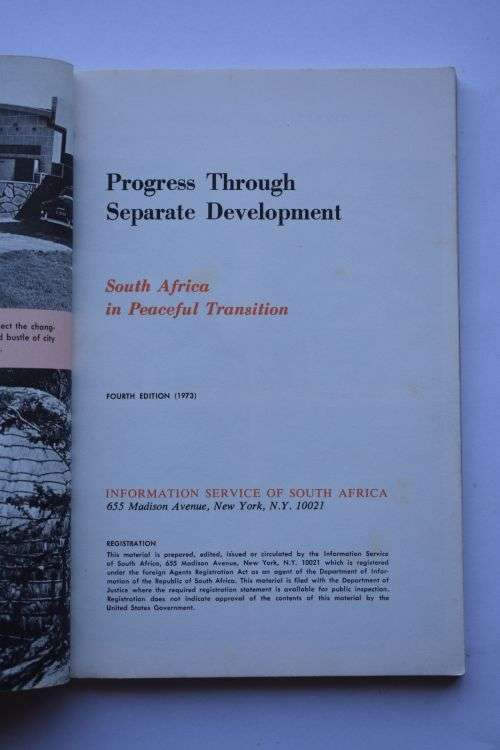 Progress Through Separate Development. Fourth Edition. New York, 1973.