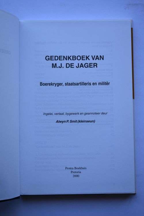 M. J. De Jager: Gedenkboek van M. J. De Jager. Pretoria, 2000.