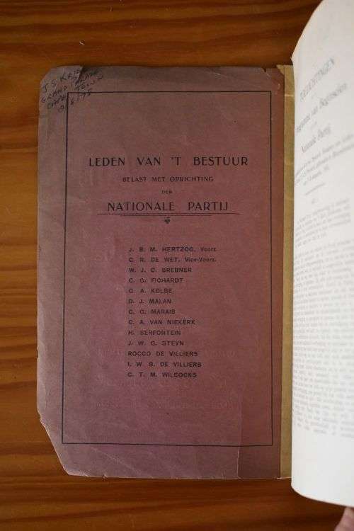 Leden van `T: De Nationale Partij. Bloemfontein, 1914.