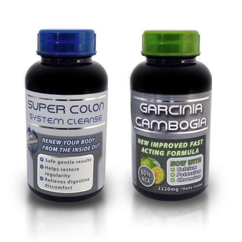 Super Garcinia Cambogia 120 Caps and  Super Colon System Cleanser 60 Caps