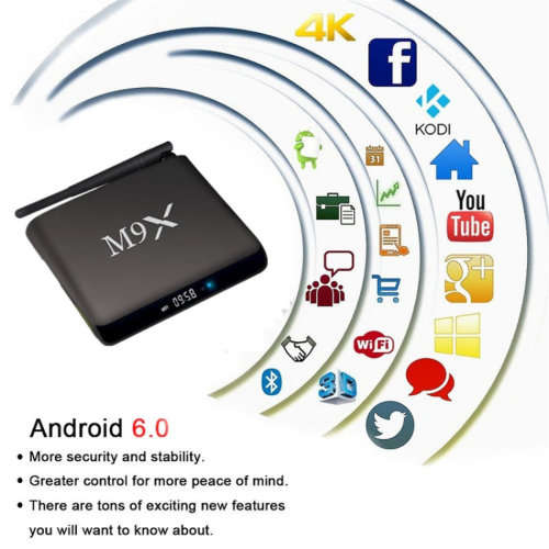 M9X-M2 TV Box Media Player (S905X, Android 6.0, 4K Ultra HD, 8GB/2GB